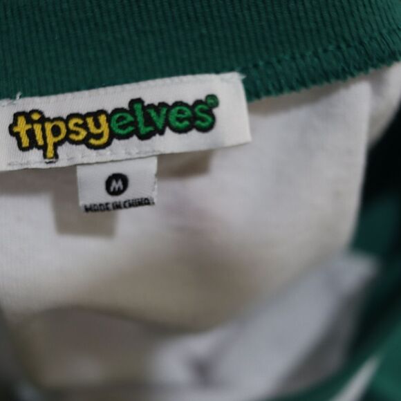 Tipsy Elves St. Patrick's Day Clover Raglan Baseball Tee Shirt Men's Medium - Picture 7 of 8